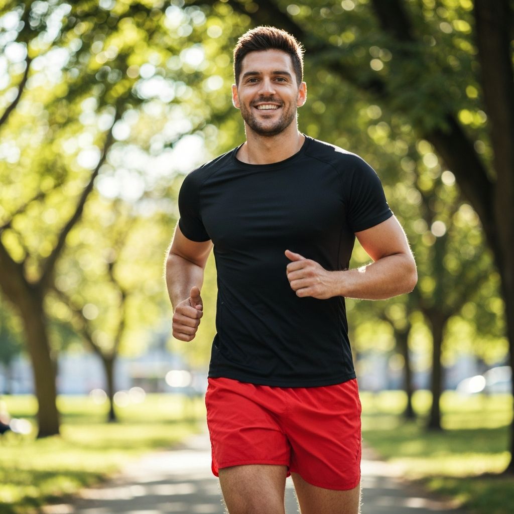 Man maintaining an active healthy lifestyle